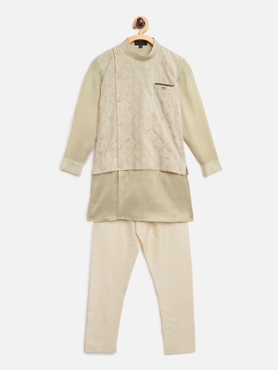 green printed kurta pajama set - 17794016 - Zoom Image - 1