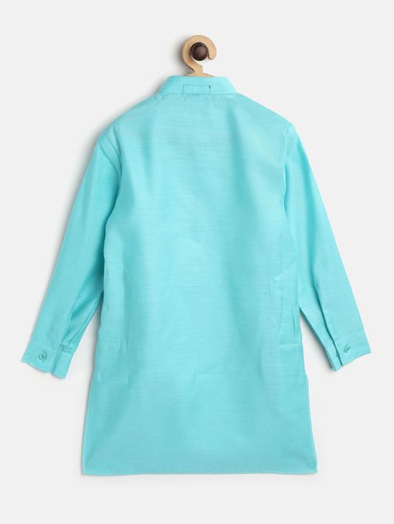 blue solid kurta pajama set - 17794019 - Zoom Image - 4