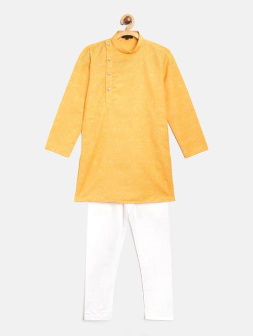 yellow solid kurta pajama set - 17794020 - Very Small Image - 1
