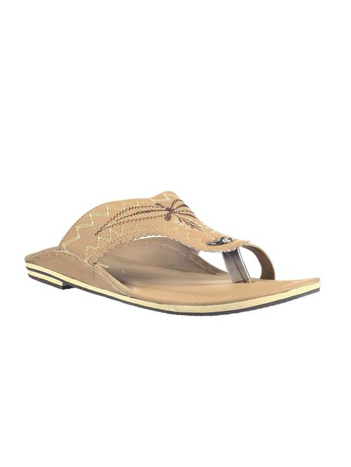 beige leather slip on slippers - 17794616 - Standard Image - 1