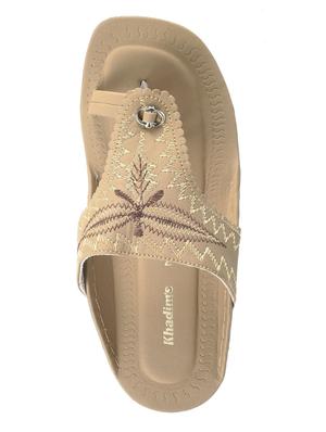 beige leather slip on slippers - 17794616 - Standard Image - 6