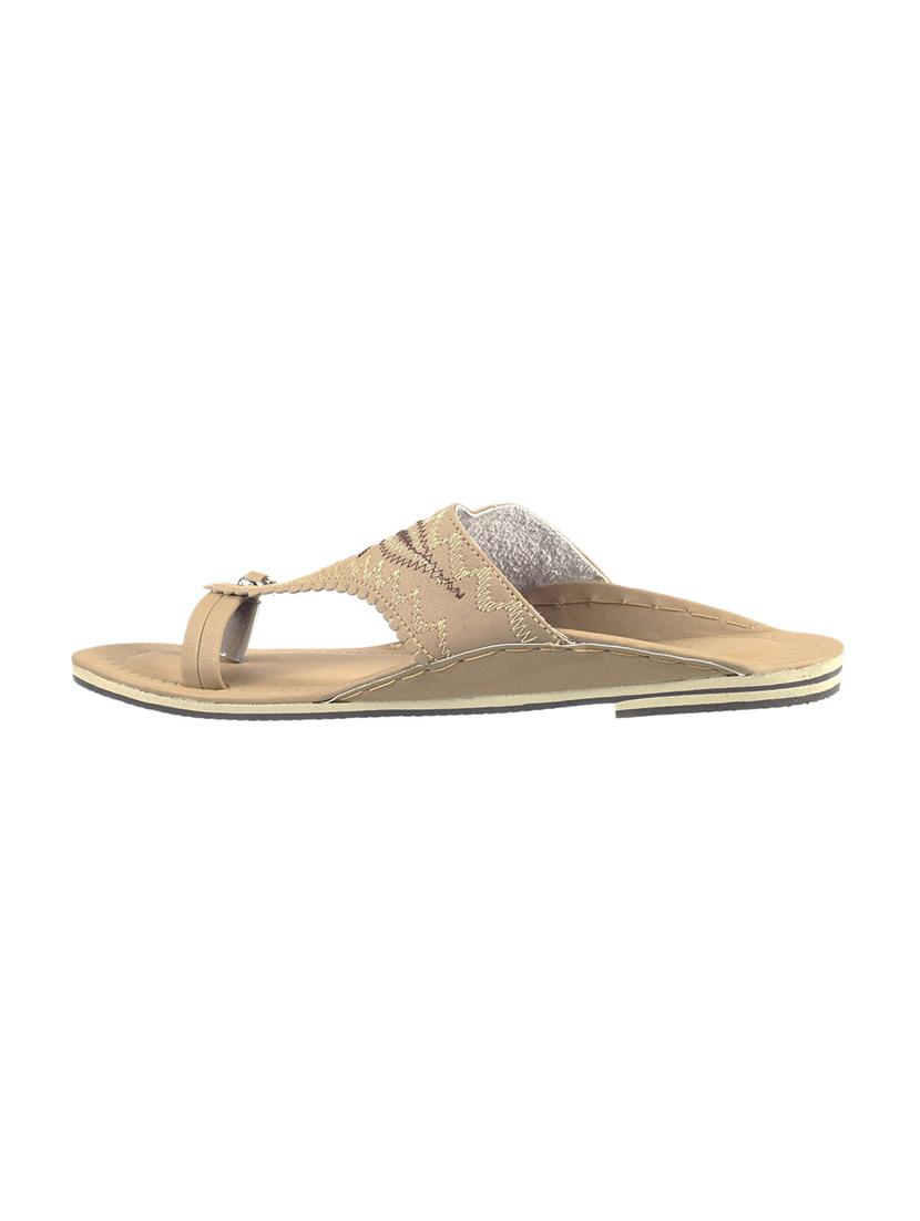 beige leather slip on slippers - 17794616 - Zoom Image - 3