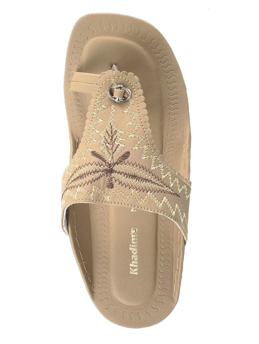beige leather slip on slippers - 17794616 - Zoom Image - 6