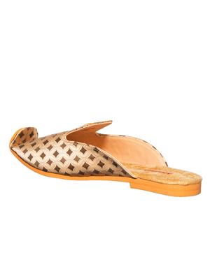 gold fabric slip on jutis - 17794618 - Standard Image - 3