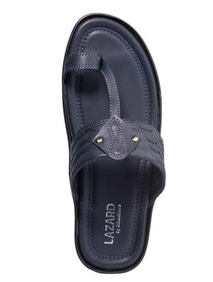 blue leather slip on slippers - 17794619 - Standard Image - 5