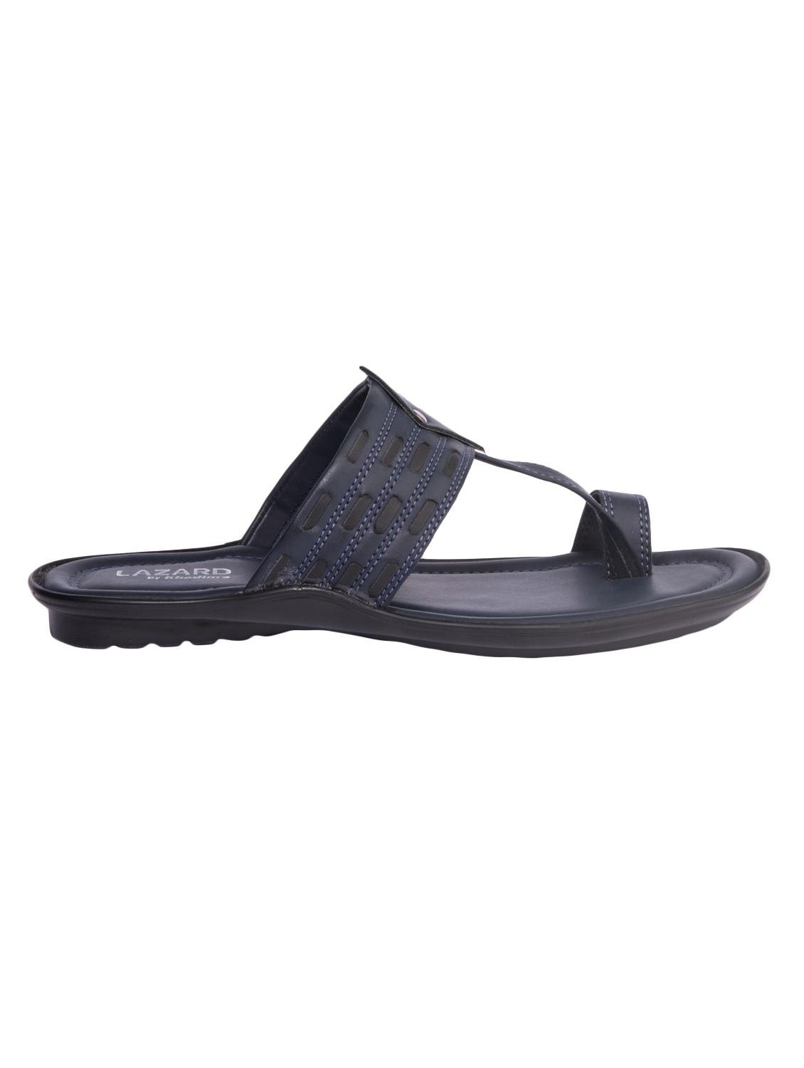 blue leather slip on slippers - 17794619 - Zoom Image - 2