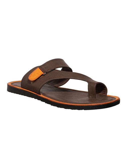 brown leather toe separator flip flops - 17794624 - Standard Image - 1