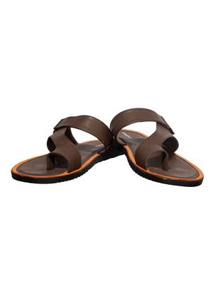 brown leather toe separator flip flops - 17794624 - Standard Image - 5