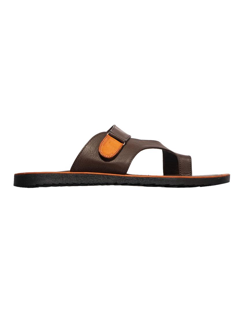 brown leather toe separator flip flops - 17794624 - Zoom Image - 2