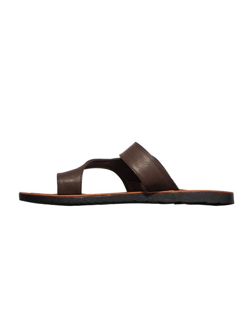 brown leather toe separator flip flops - 17794624 - Zoom Image - 3