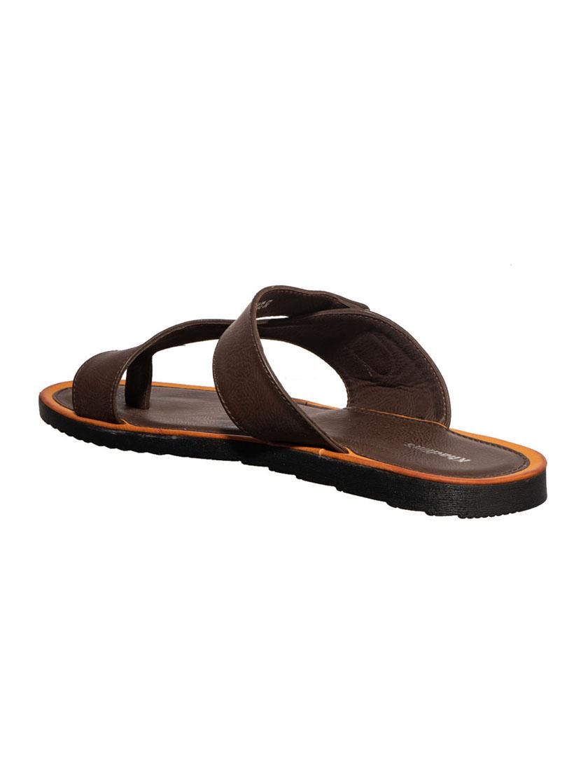 brown leather toe separator flip flops - 17794624 - Zoom Image - 4