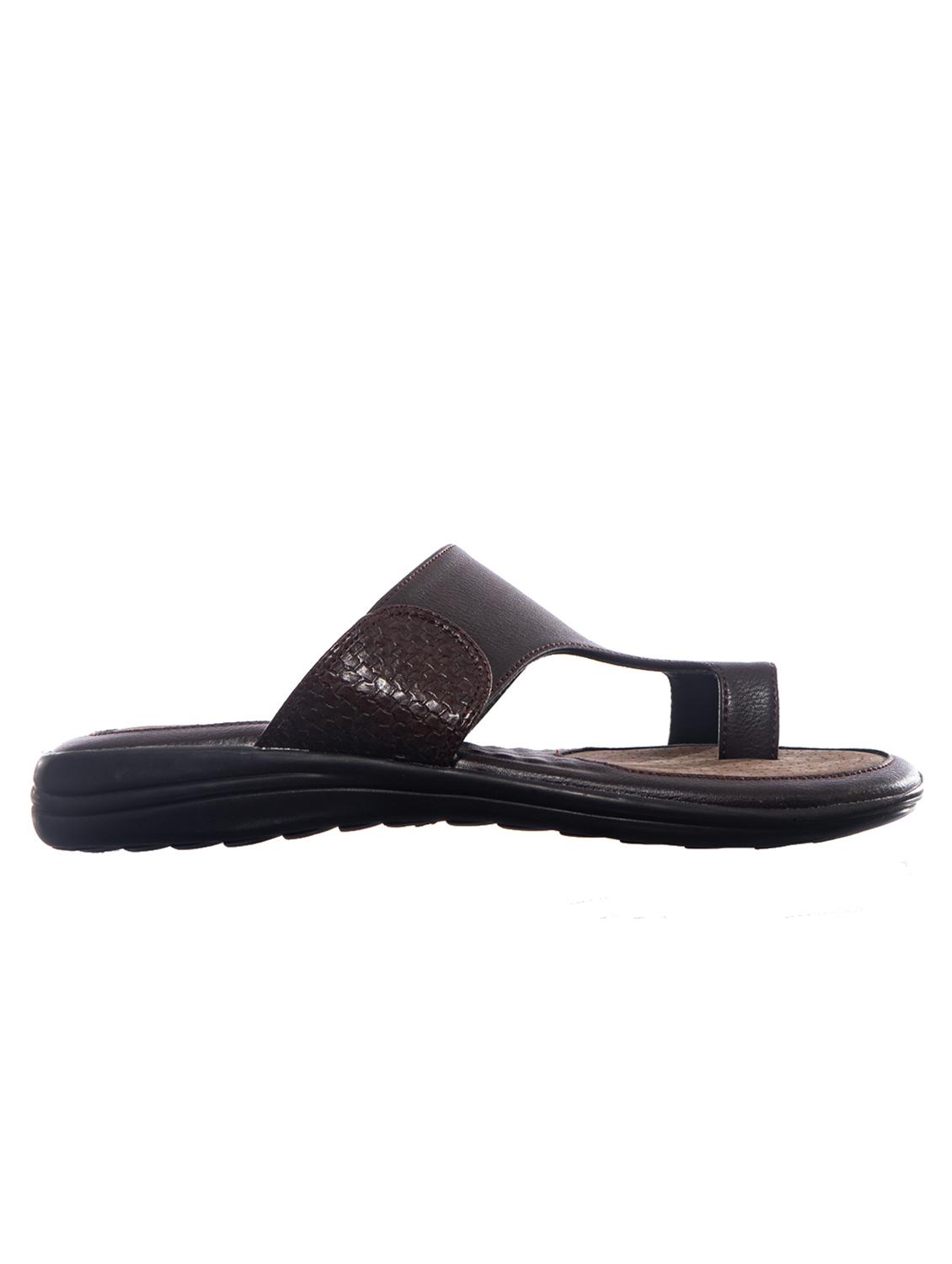 brown leather slip on slippers - 17794628 - Zoom Image - 2