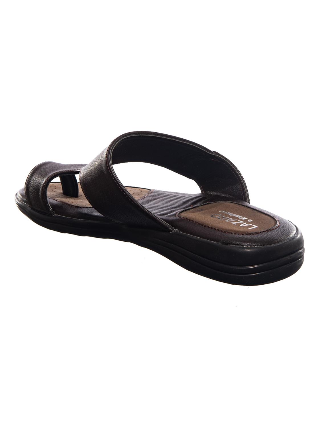 brown leather slip on slippers - 17794628 - Zoom Image - 3