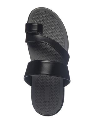 black leather slip on flip flops - 17794643 - Standard Image - 5