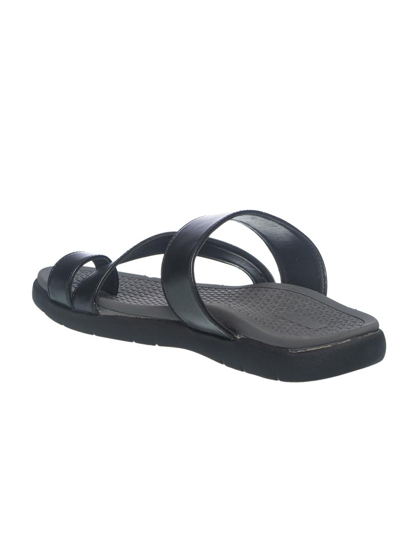 black leather slip on flip flops - 17794643 - Zoom Image - 3