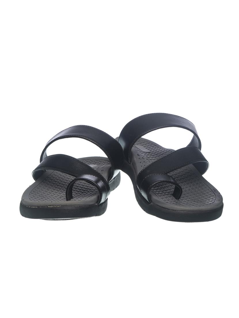 black leather slip on flip flops - 17794643 - Zoom Image - 4