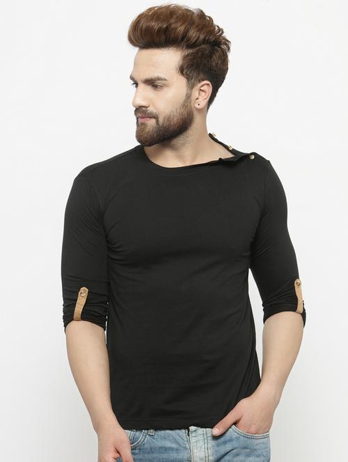 black solid t-shirt - 17795436 - Standard Image - 1
