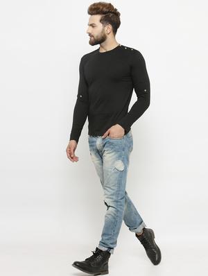 black solid t-shirt - 17795436 - Standard Image - 3