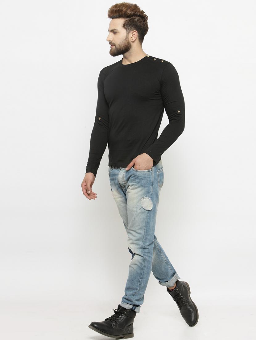 black solid t-shirt - 17795436 - Zoom Image - 3