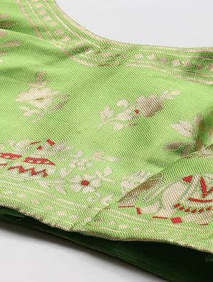 green art silk aline lehenga - 17795470 - Standard Image - 4