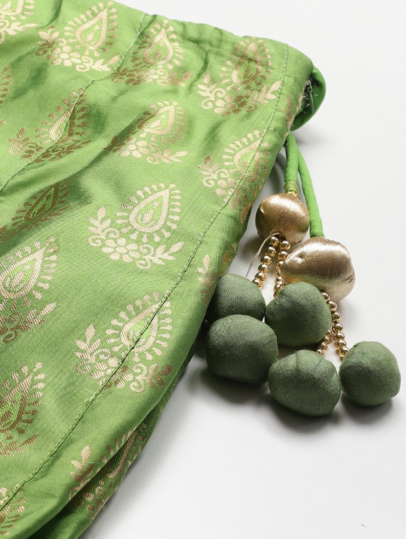 green art silk aline lehenga - 17795484 - Zoom Image - 5