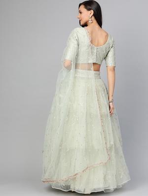 green net aline lehenga - 17795512 - Standard Image - 3