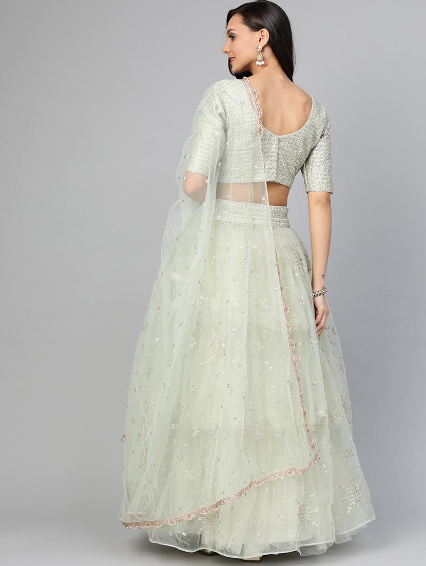green net aline lehenga - 17795512 - Zoom Image - 3