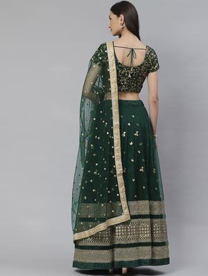 green net aline lehenga - 17795513 - Standard Image - 3