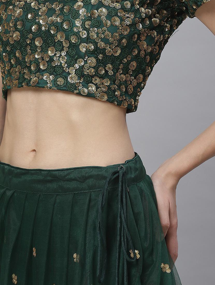 green net aline lehenga - 17795513 - Zoom Image - 4