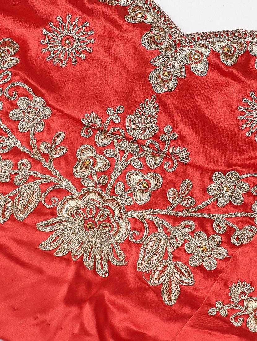 red satin aline lehenga - 17795547 - Zoom Image - 5
