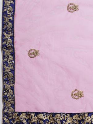 blue satin aline lehenga - 17795559 - Standard Image - 6
