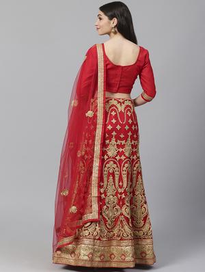 red net aline lehenga - 17795570 - Standard Image - 3
