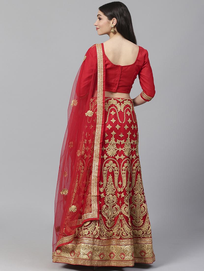red net aline lehenga - 17795570 - Zoom Image - 3