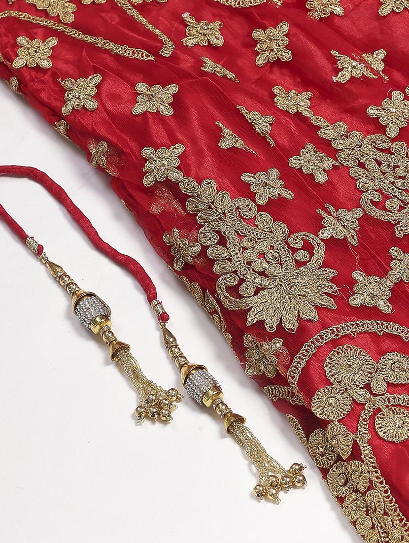 red net aline lehenga - 17795570 - Zoom Image - 4