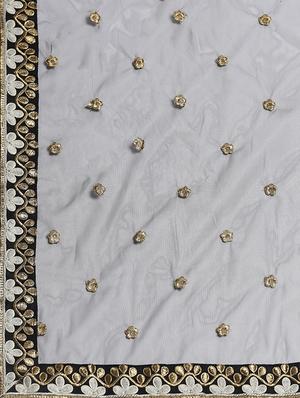 black poly georgette aline lehenga - 17795630 - Standard Image - 6