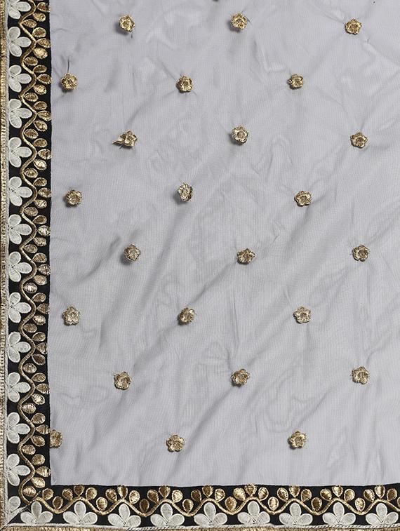 black poly georgette aline lehenga - 17795630 - Zoom Image - 6