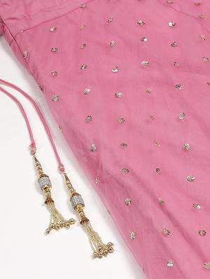 pink net aline lehenga - 17795656 - Standard Image - 4