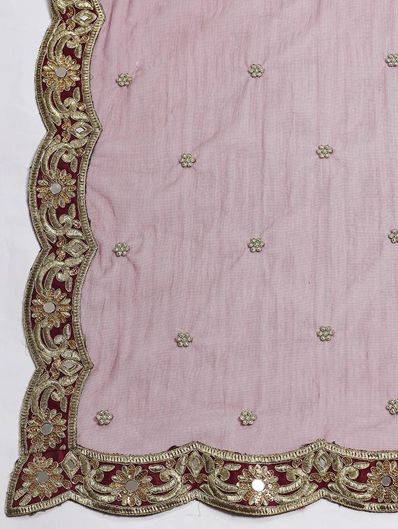maroon poly silk aline lehenga - 17795661 - Zoom Image - 6