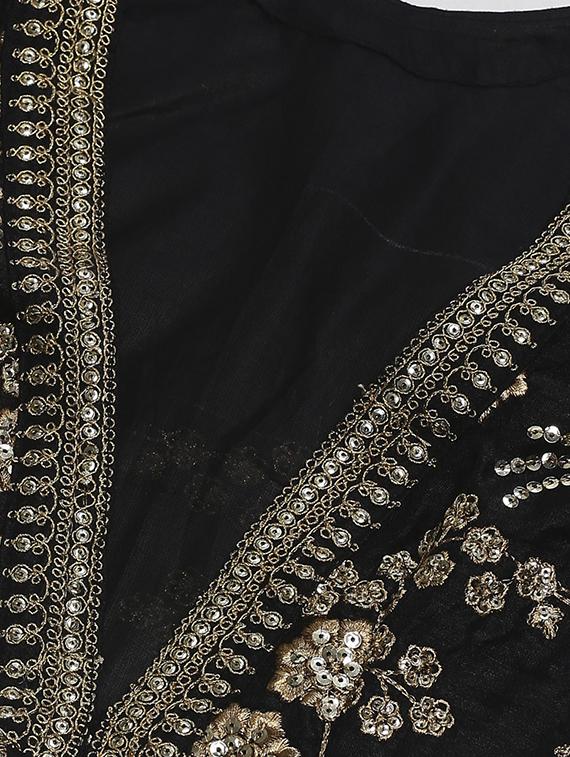 black art silk aline lehenga - 17795696 - Zoom Image - 5