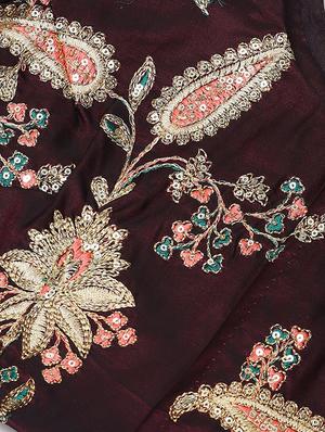 purple art silk aline lehenga - 17795704 - Standard Image - 5