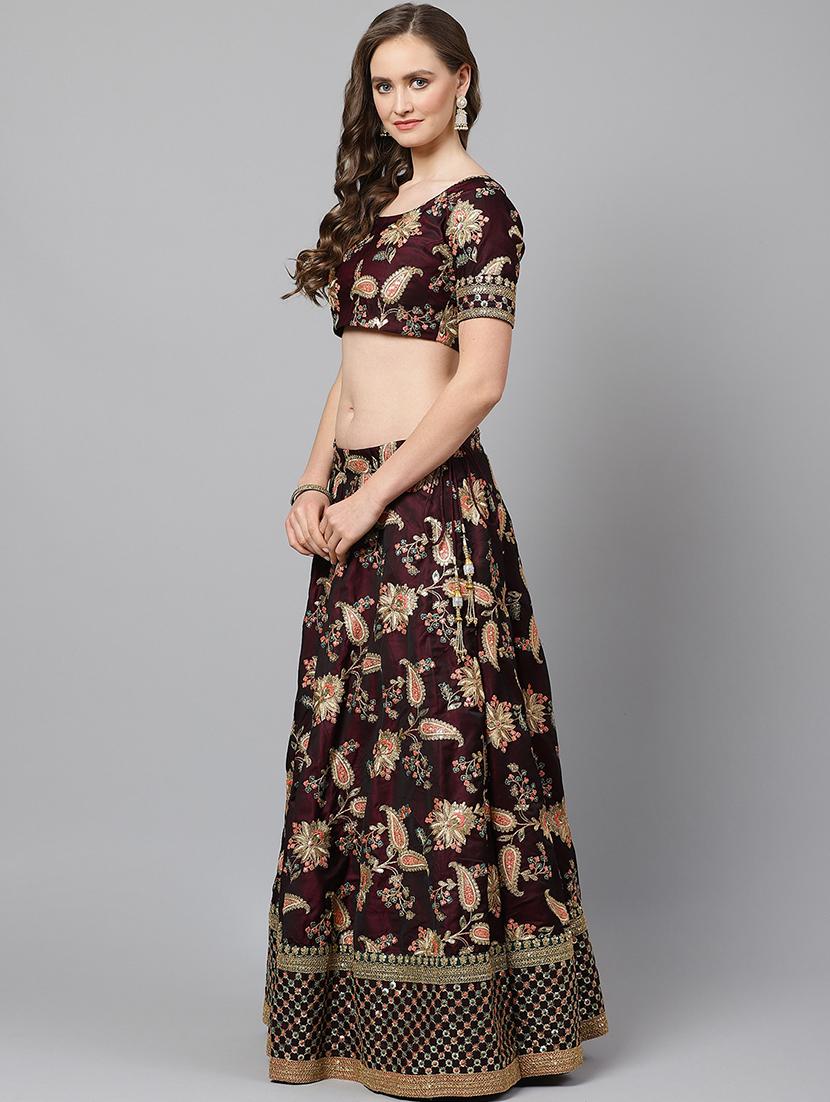 purple art silk aline lehenga - 17795704 - Zoom Image - 2