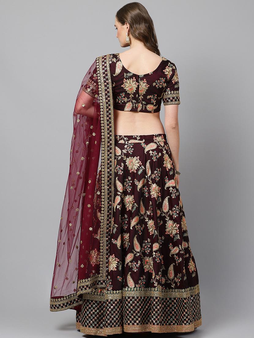 purple art silk aline lehenga - 17795704 - Zoom Image - 3