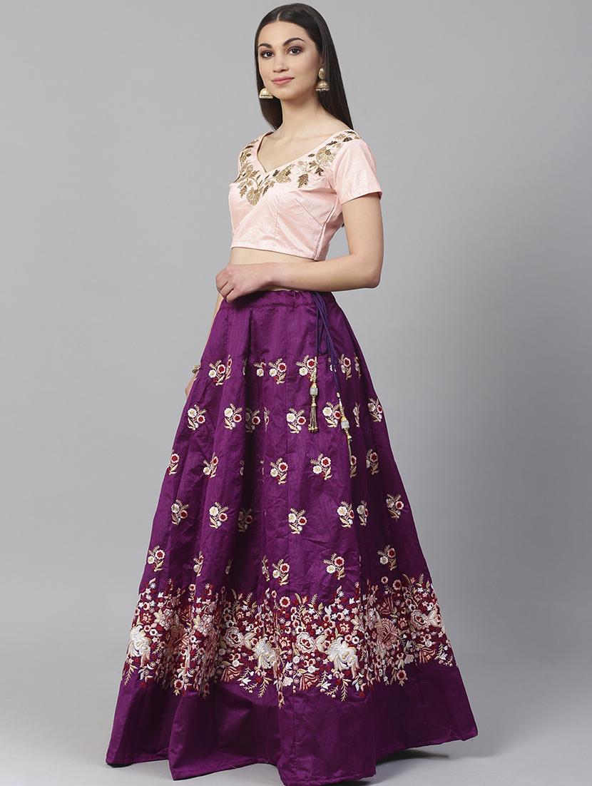 purple art silk aline lehenga - 17795711 - Zoom Image - 2