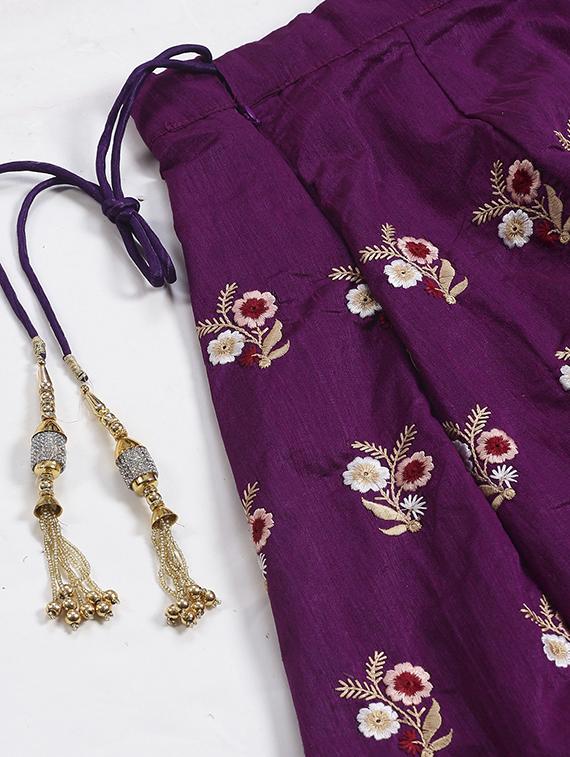purple art silk aline lehenga - 17795711 - Zoom Image - 4