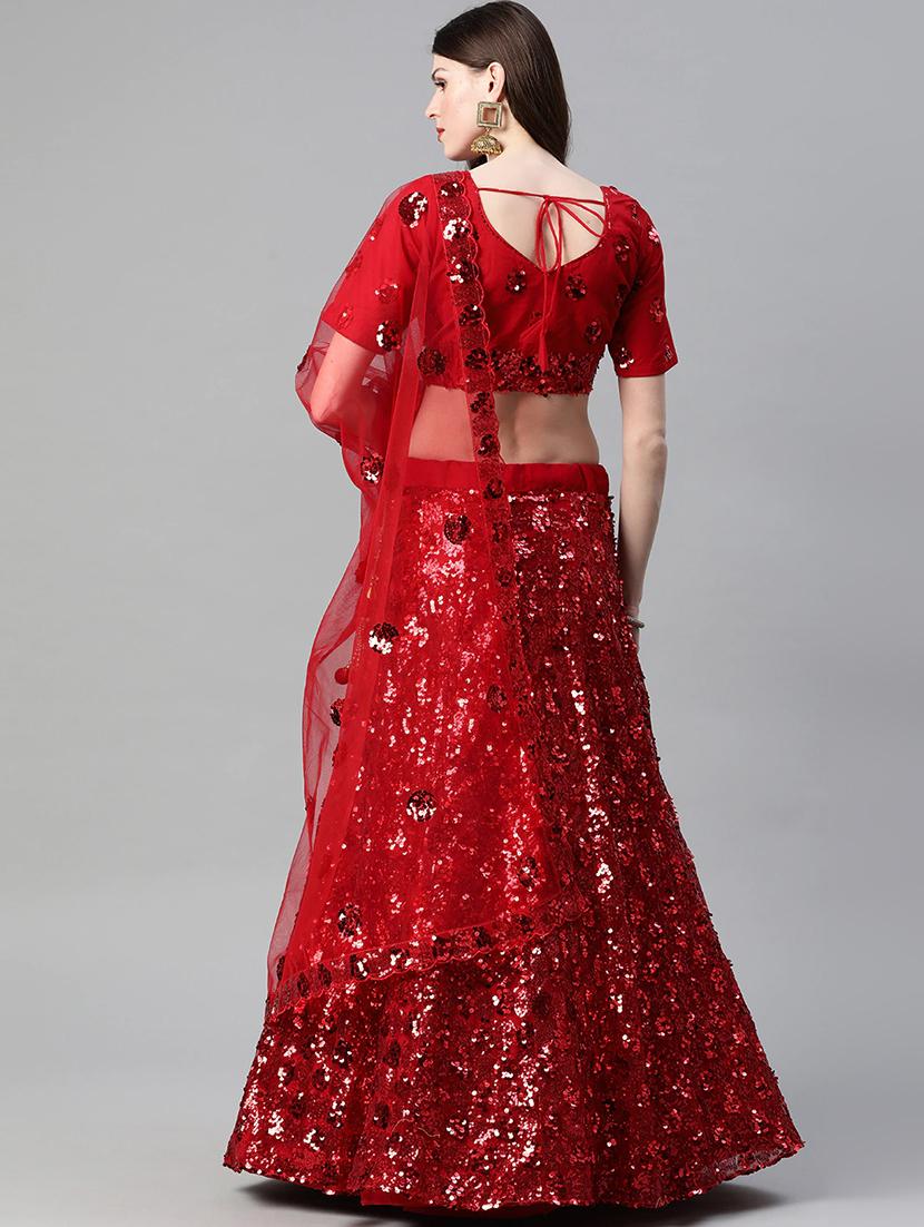 red net aline lehenga - 17795720 - Zoom Image - 3