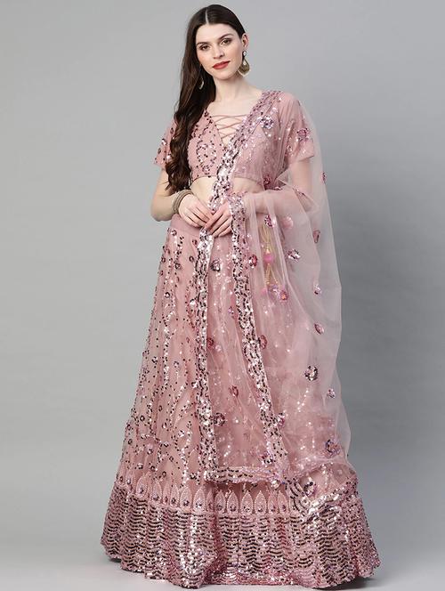 purple net aline lehenga - 17795721 - Very Small Image - 1