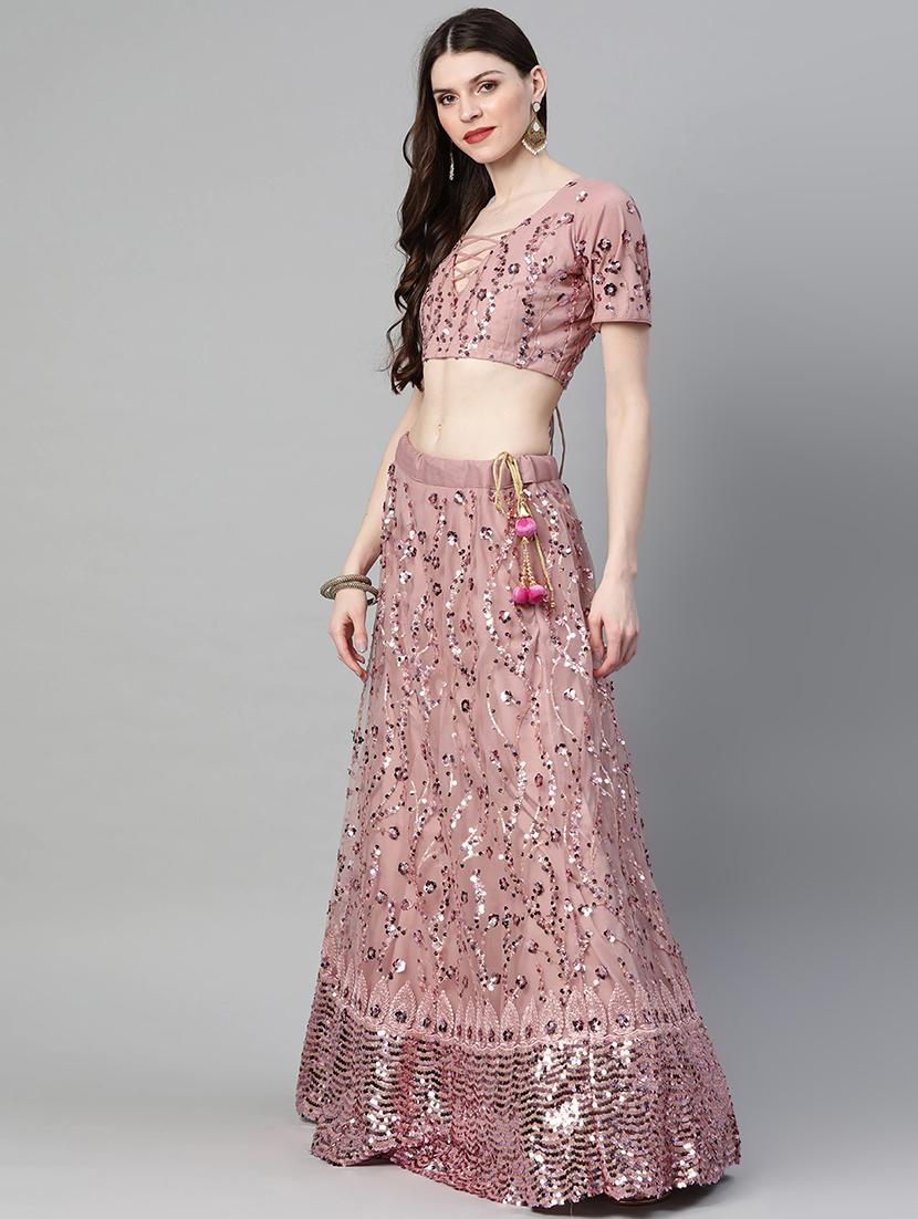 purple net aline lehenga - 17795721 - Zoom Image - 2