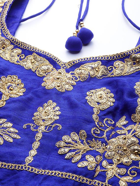 blue net aline lehenga - 17795730 - Zoom Image - 5