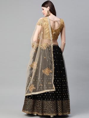 black net aline lehenga - 17795739 - Standard Image - 3