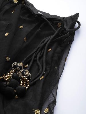 black net aline lehenga - 17795739 - Standard Image - 5